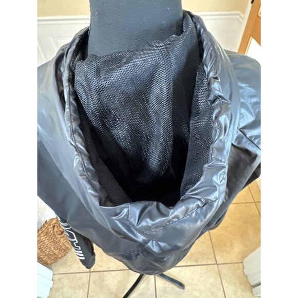 Adidas Outline Legend Ink Windbreaker Black Lightweight Hooded Jacket Size L - Picture 10 of 16